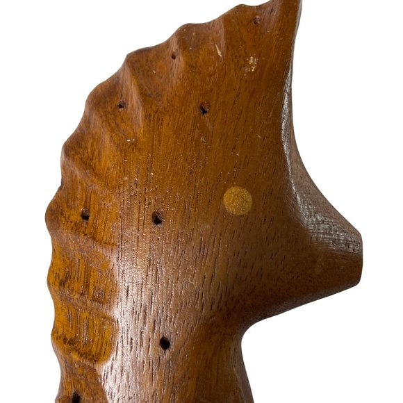 Wood Seahorse Toothpick Holder MCM Mid Century Modern Beach Coastal Decor u - Picture 5 of 8